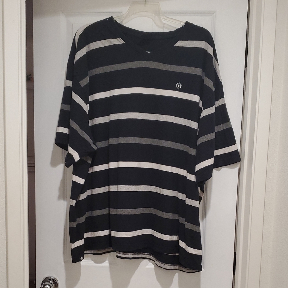 Akademiks Black & Gray Striped Short-Sleeve Tee